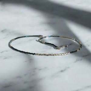 Miyuki pearl necklace Blue, silver and turquoise and silver, waterproof length of your choice, minimalist necklace for women