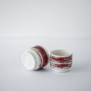 Minimalistic Espresso Cup Red Professional Lithuanian Pottery Authentic Handmade Gift Luxury Design Easy to Stock image 1