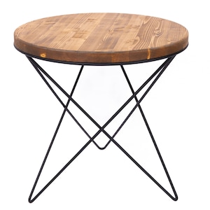 Loftie® Coffee table, sofa wooden table, small bedside table, side laptop table, modern industrial style, metal and wood, brown black