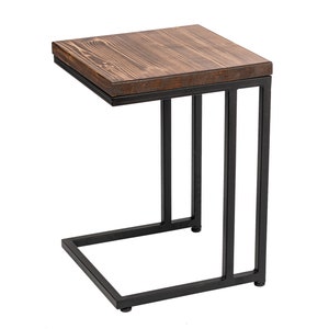 Loftie® Small kitchen stool, ottoman, step vanity stool chair, industrial design, modern style, black metal and wood, no assembly required
