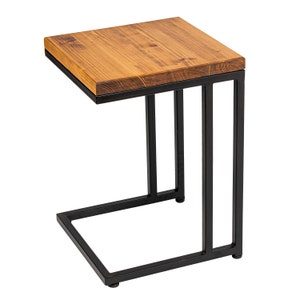 Loftie® Small kitchen stool, ottoman, step vanity stool chair, Industrial design, modern style, black metal and wood, no assembly required