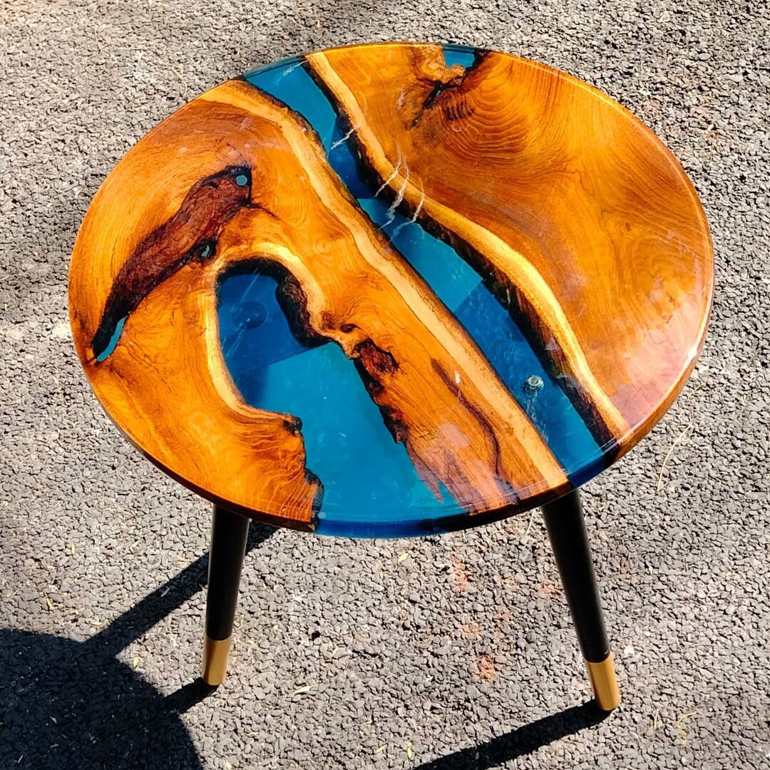 Epoxy Table, Center Table Top, Live Edge Walnut Table, Epoxy Resin