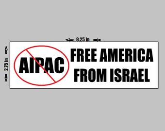 Autocollant en vinyle - Abolish AIPAC - America First / Anti Donald Trump / Netanyahu