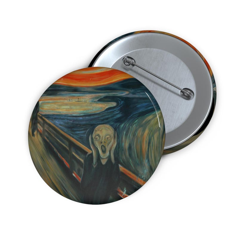 The Scream Pin - 3 Sizes to Choose From - Edvard Munch Painting Red Sky ...