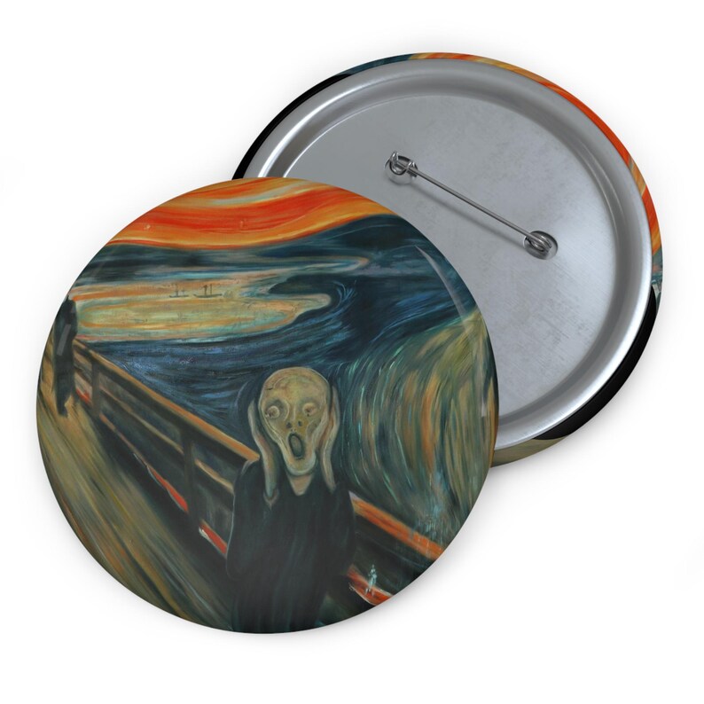 The Scream Pin - 3 Sizes to Choose From - Edvard Munch Painting Red Sky ...
