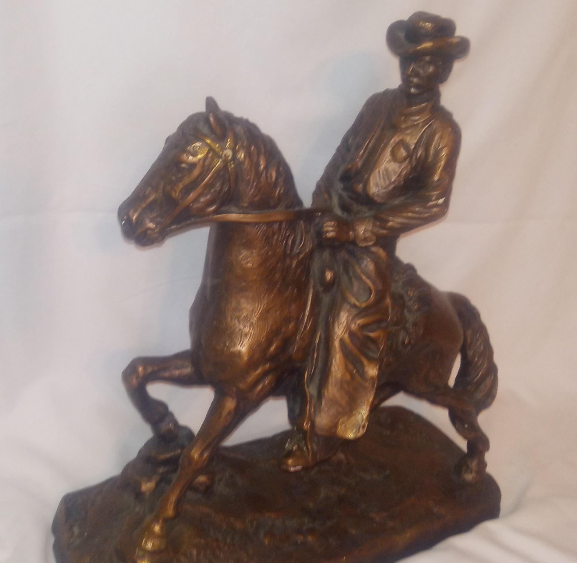 アンティーク　カウボーイ像 約96cm オースティン　ビンテージ 1972 Austin Productions Cowboy Western Sculpture Bronze Finish