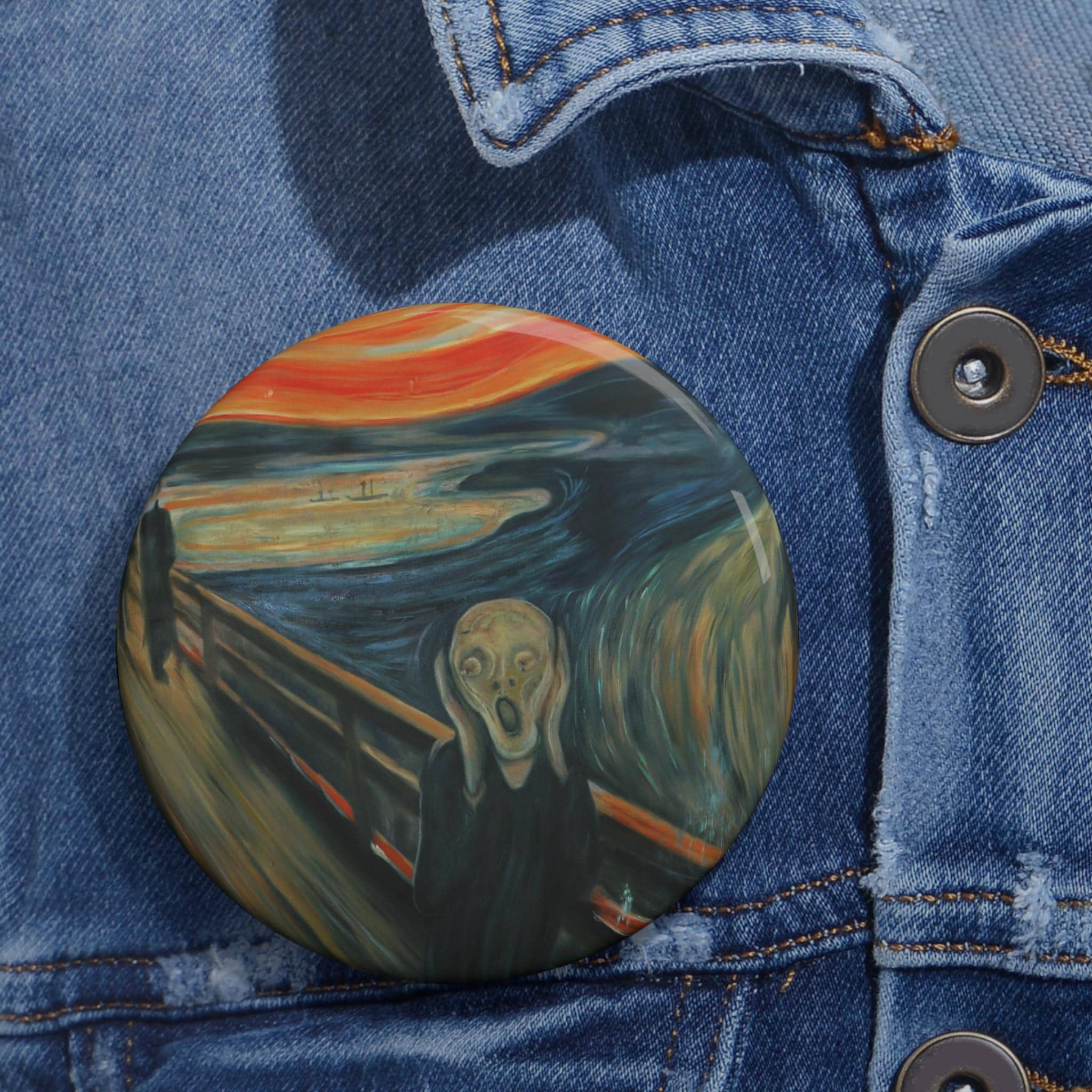 The Scream Pin - 3 Sizes to Choose From - Edvard Munch Painting Red Sky ...