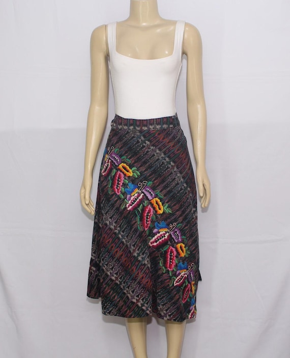 Guatemalan Wrap Skirt, Overlapping Skirt, Vintage Skirt