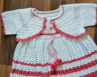 Handgemaakte zomerjurk met bolero. Gehaakt van katoen.