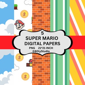 Mario Digital Paper Pack, Super Mario, High Quality, Digital Download, Instant