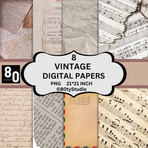 Vintage Digital Paper, Scrapbook, Digital Vintage Newspapers, Scrapbooking, Papercraft, Wallpaper, Decoupage, High Quality, Digital Download