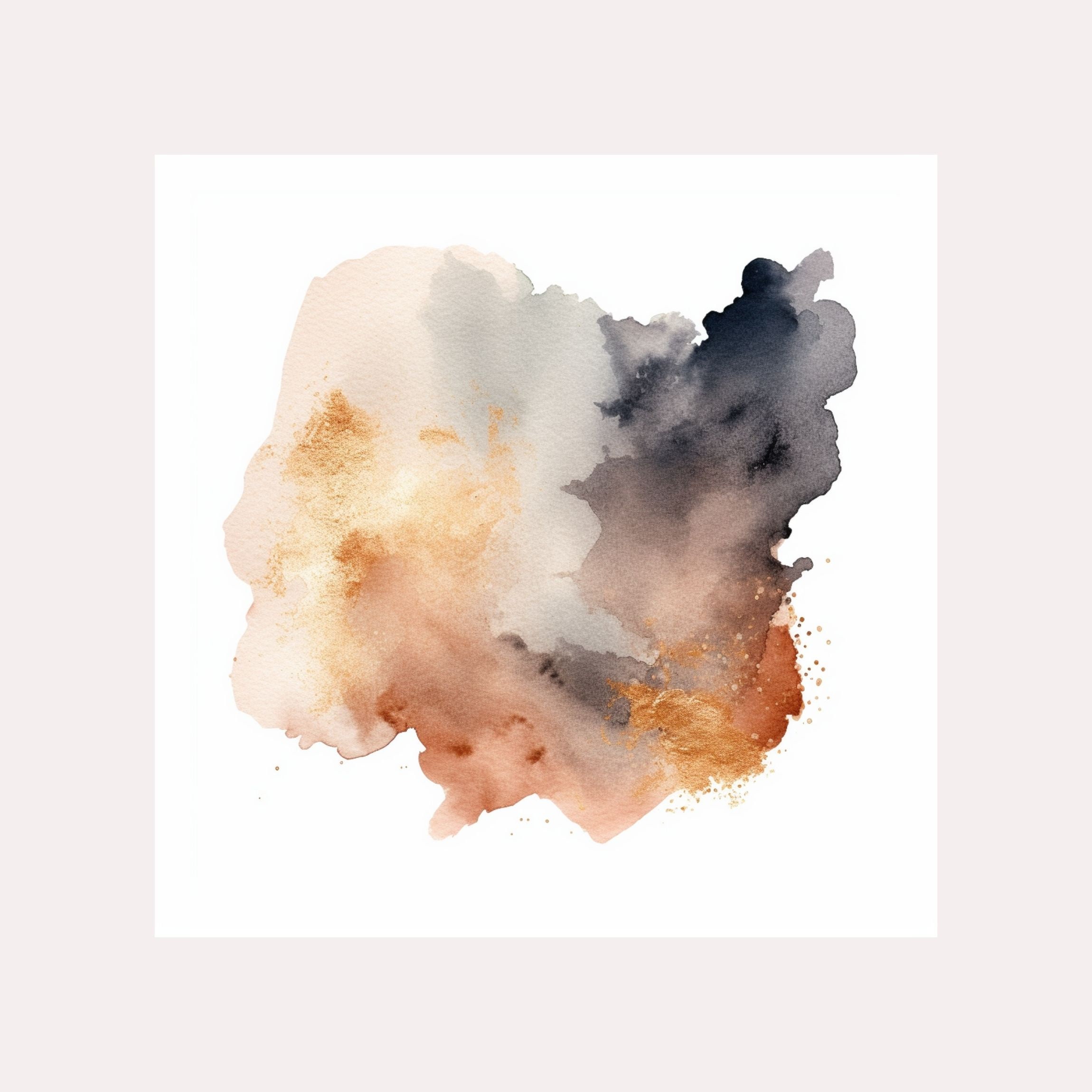 Neutral Watercolor Background Patches Rose Gold and Copper for Social ...