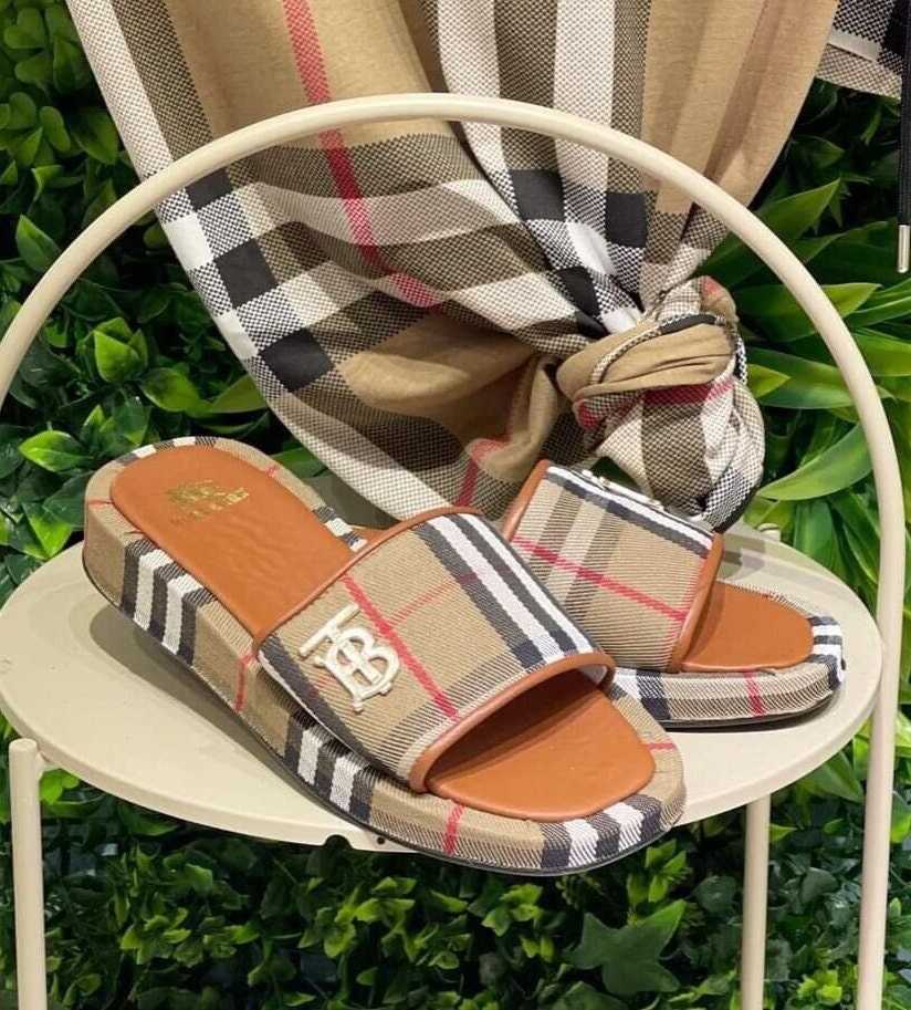 Stylish and Striking: Burberry Print Sandals