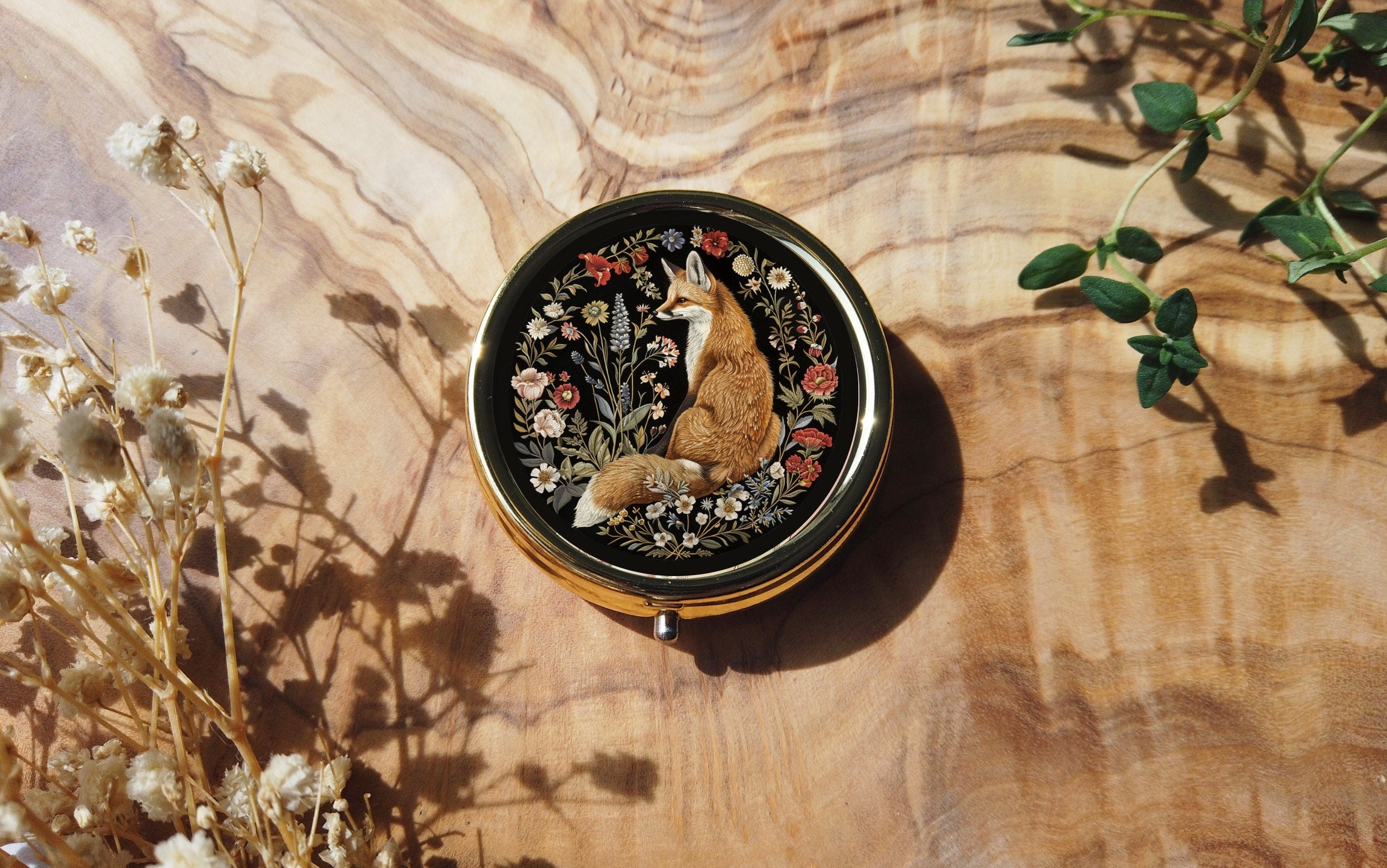5448 Black Fox Pillbox Stylish Pill Box - Matte Black main image 2