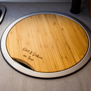 Spülabdeckung mit Schneidebrettfunktion für Wohnmobile, Wohnwagen | Schneidebrett Camping | Spülenabdeckung Camping mit eigener Gravur