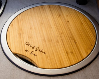 Spülabdeckung mit Schneidebrettfunktion für Wohnmobile, Wohnwagen | Schneidebrett Camping | Spülenabdeckung Camping mit eigener Gravur