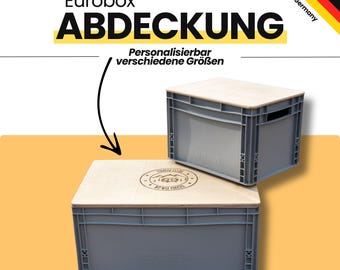 Tampa para Eurobox em madeira compensada multiplex – personalizável | Tampa de madeira para Eurobox | Acessórios de camping | Banqueta | Tampo de mesa para oficina