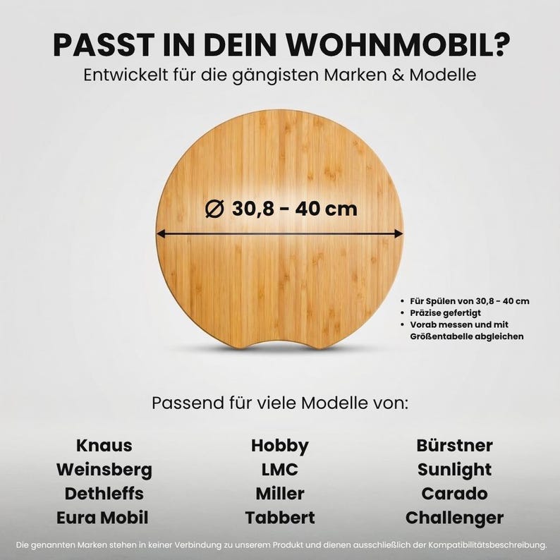 Spülabdeckung mit Schneidebrettfunktion - Kompatibilität