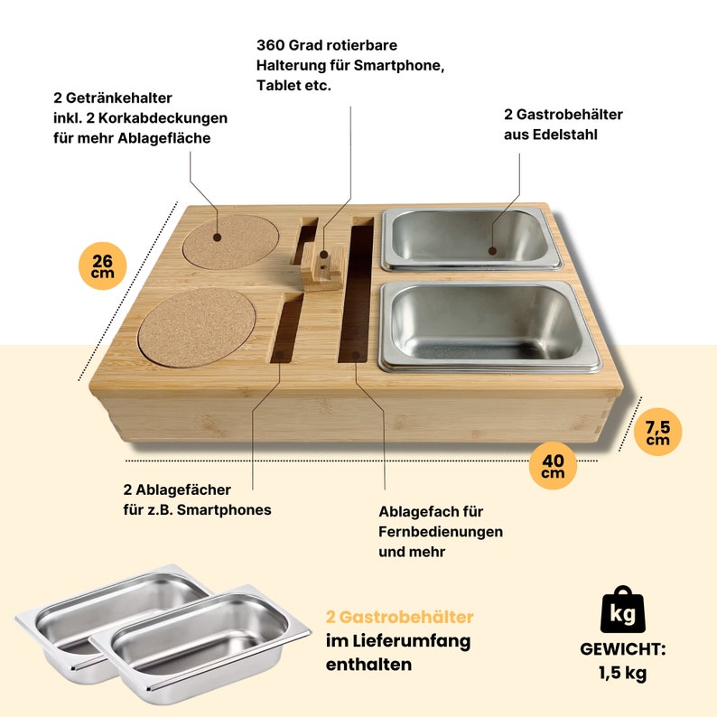 Personalisierte Couchbar | Snackbar | Snackbox | Couchbutler | Sofa-Bar | Geschenke | Weihnachten | Geburtstag | Personalisiertes Geschenk