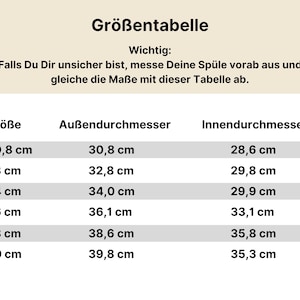 Spülabdeckung mit Schneidebrettfunktion / Größentabelle