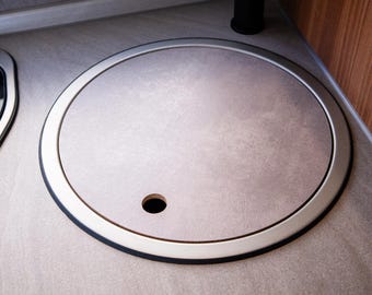 Funda para fregadero de autocaravana o caravana en gris piedra | Funda para fregadero de camping | Funda para cocina de autocaravana | Accesorios de camping