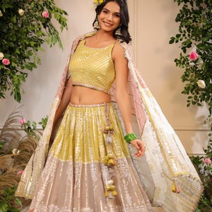 Flowy Tiered Long Cotton Skirt with top and dupatta.Cotton top and skirt for a festival dress for girl hand block print Cotton Lehenga Choli