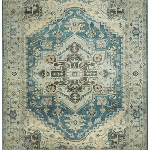 Traditional, Floral Rug – Hand Knotted Rug Contemporary Hand Woven Rug vintage Oushak Rug Area Rug Bedroom Rugs 4x5/ 9x12
