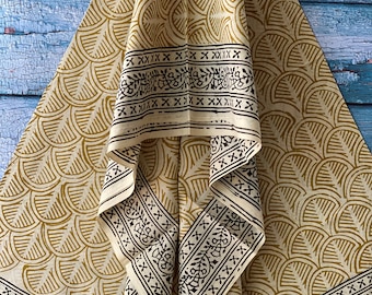 Luxury Cotton Sarong Wrap – Hand Block Printed Beach Pareo – Resort Wear Cover Up for Women