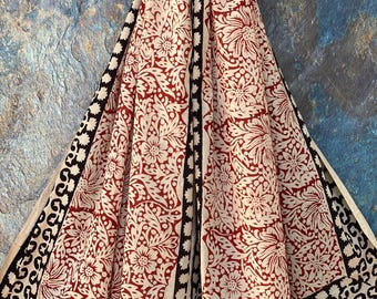 Hand Block Printed Cotton Sarong | Lightweight Beach Wrap Skirt | Boho Pareo Cover Up | Indian Block Print Resort Wear for Women | Body wrap