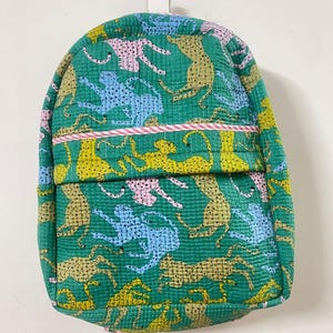 Hand Block Printed Cotton Quilted Bag For Kids and Adults,  Picnic Backpack, School Backpack Student Zipper School Bag