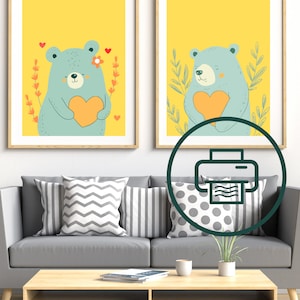 Printable - Wall Art Prints | Wall Poster | Bear with heart | Bear Love