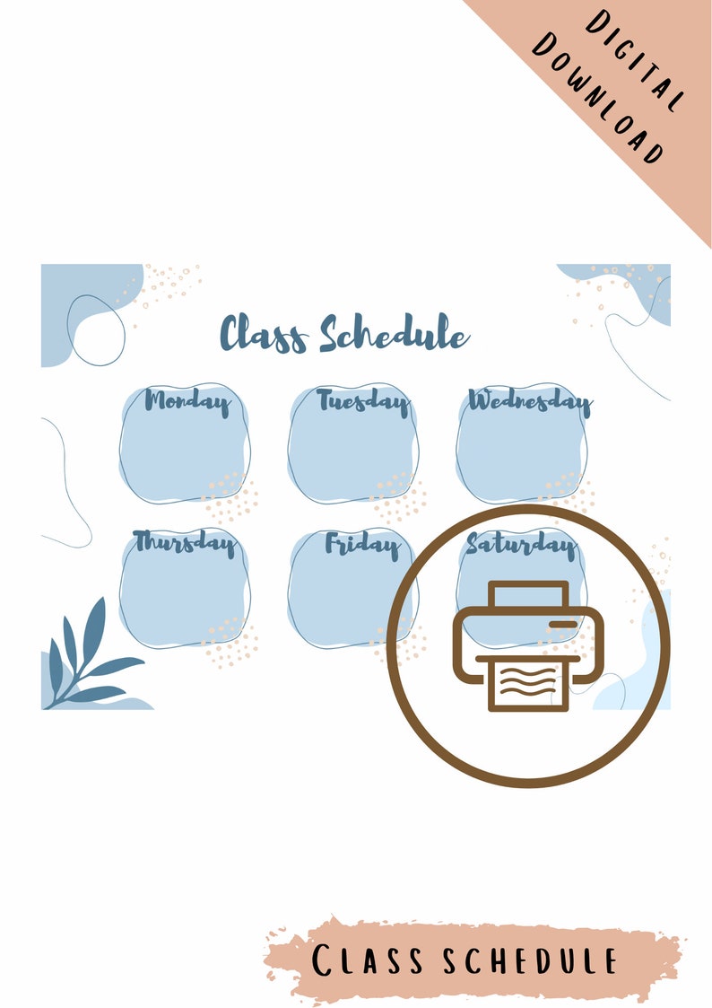 Schedule Shaps Printable Class Schedule - Etsy