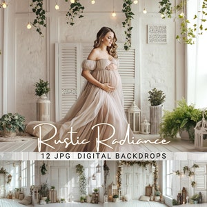 Rustikaler weißer digitaler Hintergrund - Weiße Tür Mutterschaft, Maternity Portrait & Cake Smash Fotografie Hintergrund, Photoshop Overlay Verbundstoff