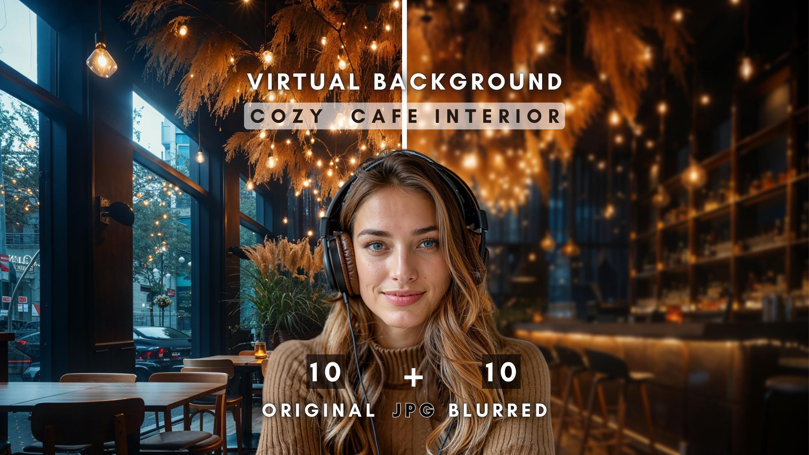 Cozy Cafe Virtual Background for Zoom Meeting Cafe Interior Virtual ...