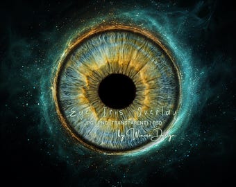 Eye Iris Photography Frame, Iris Case Backdrop – Easy Eye Insert Photoshop Background, JPG PNG PSD Overlay Transparent Background File