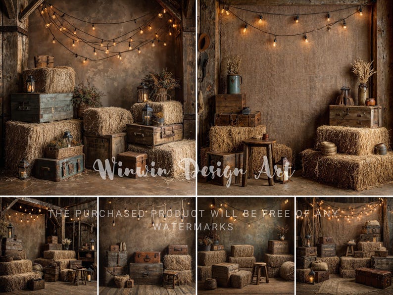 Rustic Barn Studio Digital Backdrop, Children Family Photography ...
