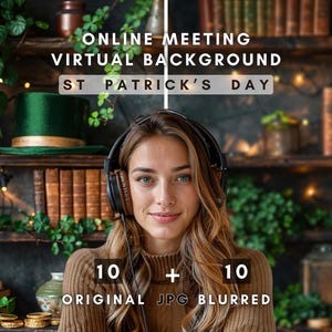 Tło wirtualne na dzień św. Patryka na spotkanie Zoom Tło wirtualne na dzień św. Patryka, wirtualne spotkanie Konferencja Google Meet Połączenie wideo