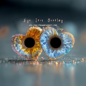 Paröga Iris Overlay - Alla hjärtans dag parfotografering hjärtram, Irisfodral Photoshop kompositbakgrund JPG PNG PSD direktnedladdning
