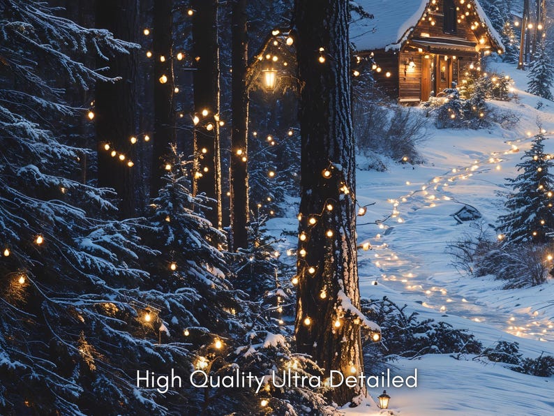 Digital Backdrop Magical Winter Pathway – Enchanted Christmas Castle ...