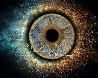 Macro Eye Photography Frame, Iris Case Backdrop – Easy Eye Insert Photoshop Background, JPG PNG PSD Overlay Transparent Background File