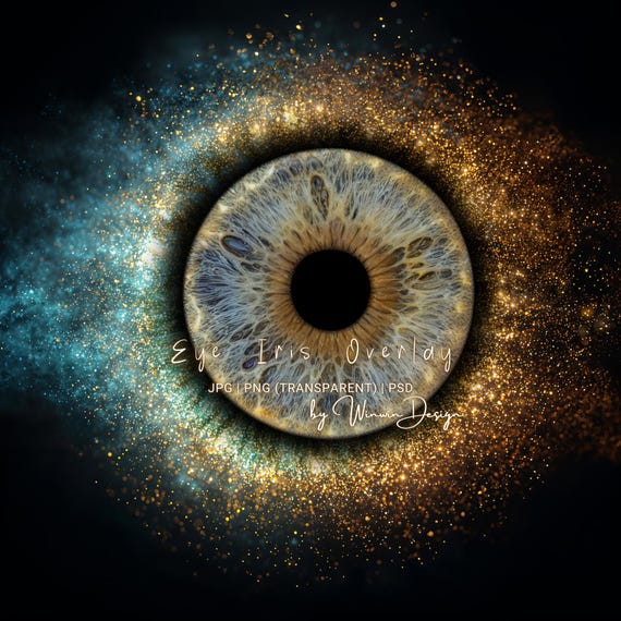 Macro Eye Photography Frame, Iris Case Backdrop – Easy Eye Insert Photoshop Background, JPG PNG PSD Overlay Transparent Background File