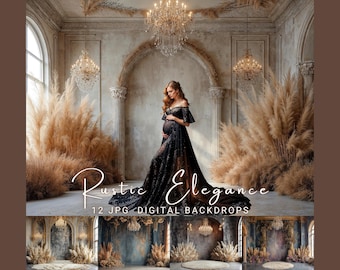 Rustic Floral Digital Backdrop Maternity Background Digital Overlay Fine Art Backdrop Overlays Photography Composite Background for Wedding