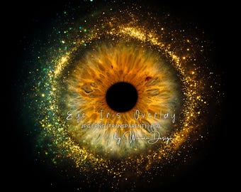 Superposición de iris verde dorado brillante PNG, plantilla de ojo humano, fondo de inserción de iris macro, maqueta compuesta de Photoshop