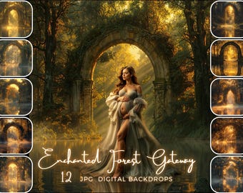 Enchanted Forest Digital Backdrop Forest Gateway Digital Background Maternity Photography Overlay Digital Composite Portrait Background