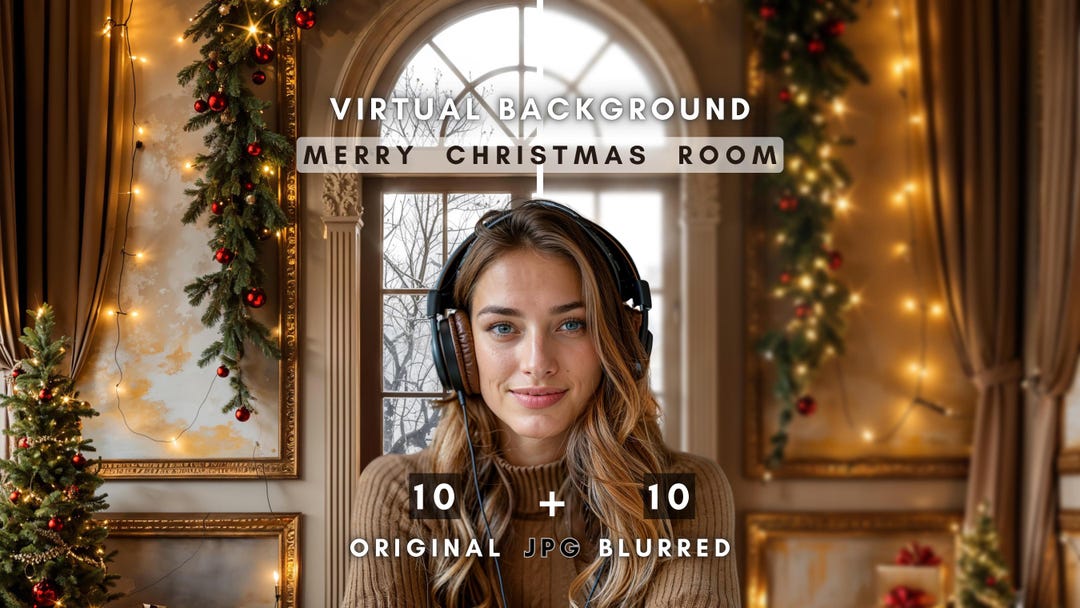 Holiday Virtual Meeting Scene, Festive Christmas Room Zoom Background ...