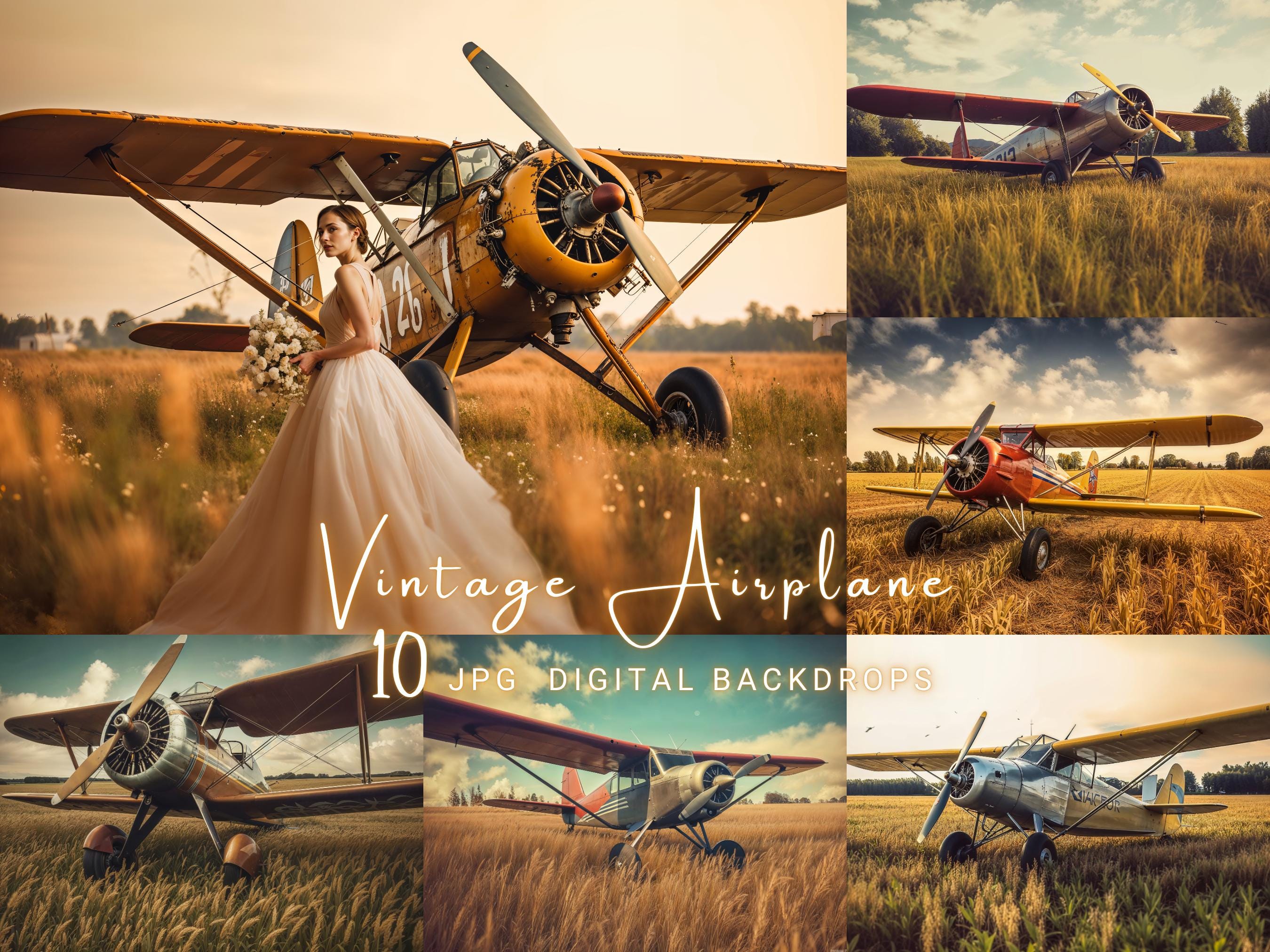 Airplane Digital Backdrop Aeroplane Digital Background Aviation Jet ...