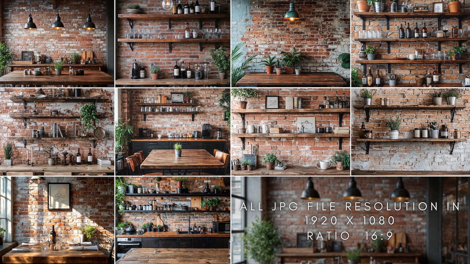 Brick Wall Zoom Background for Virtual Meetings, Industrial Style Home ...