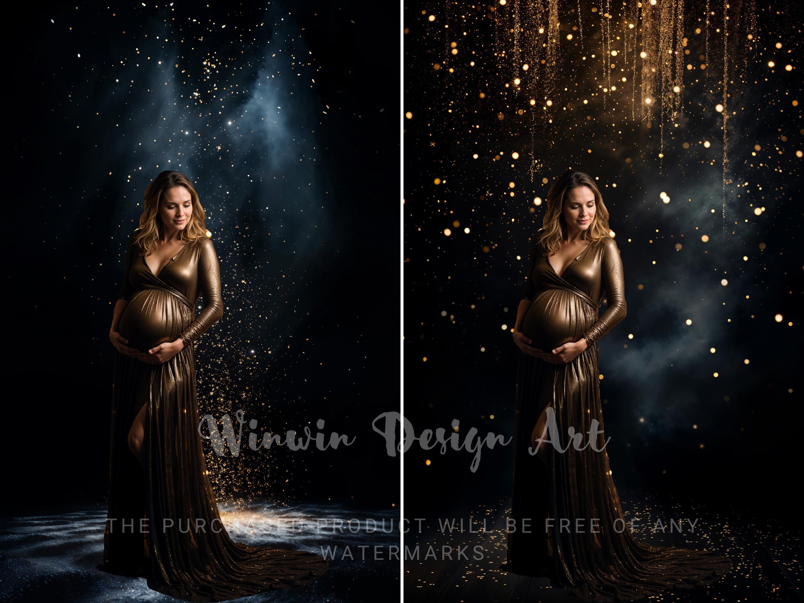 Midnight Stardust Photography Backdrop Glittering Digital Background ...