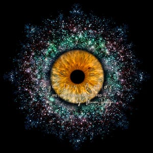 Fotoram för Stardust Eye Iris, grön glittrande digital bakgrund, ögoninsats PNG PSD Photoshop-överlägg