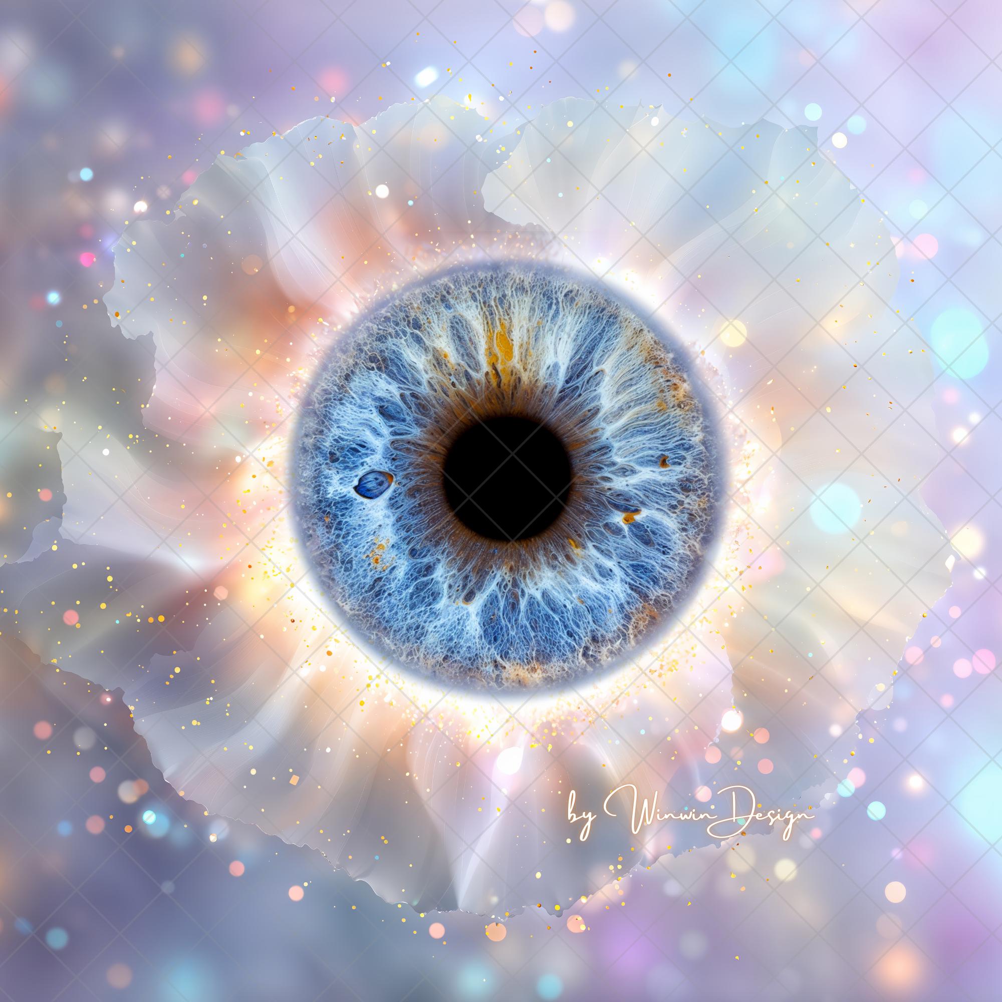 Floral Iris Eye Frame Overlay PNG, Macro Eye Insert Template ...